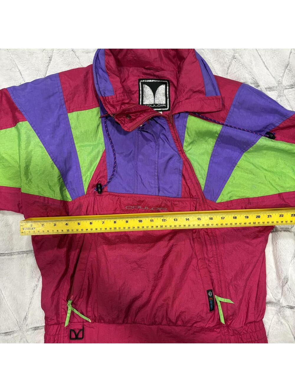 Couloir Retro Vintage Colorful Windbreaker Jacket Womens Large Nylon Vintage 90s - Picture 7 of 9